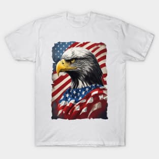 american flag and eagle vintage T-Shirt